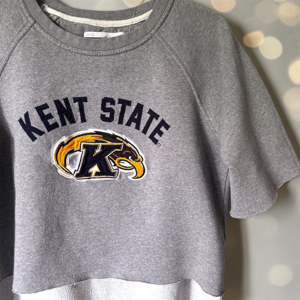 Custom Kent State College Raw Hem Sweatshirt